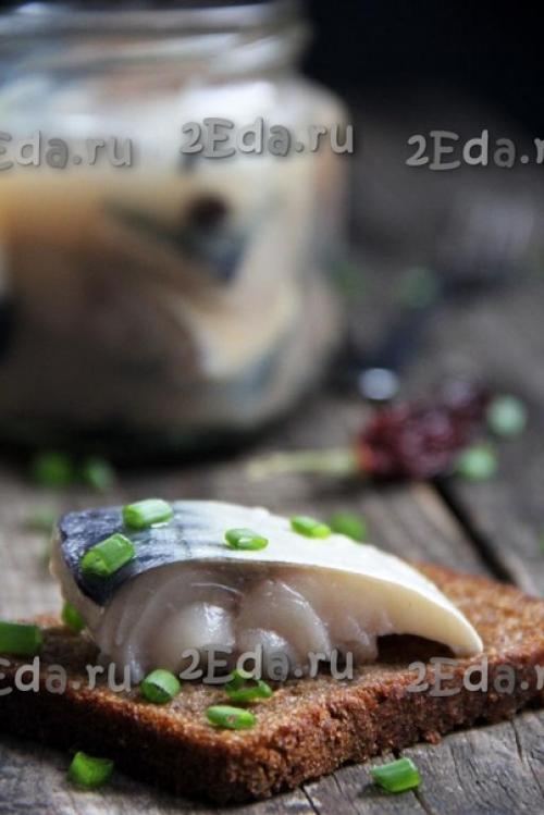 Малосольная скумбрия кусочками в рассоле. 05