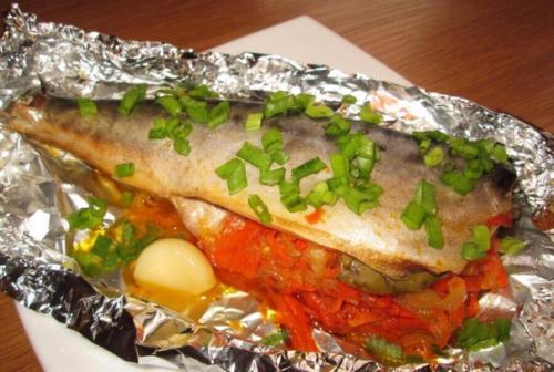 Скумбрия фаршированная, запечённая в фольге. 05