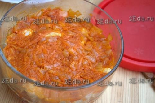 Рецепт рыбы под маринадом с луком и морковью. 05