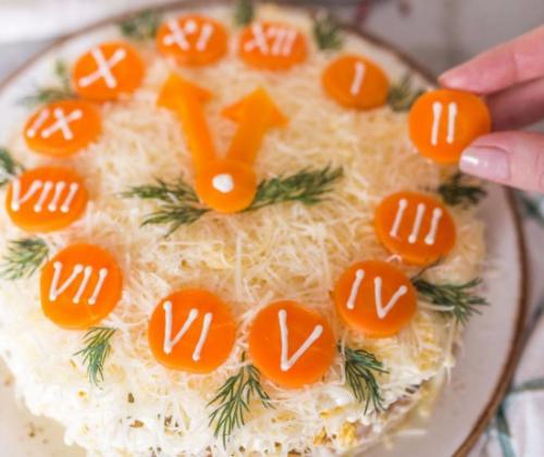 Салат Новогодние Часы. 04 Салат Новогодние Часы. 04