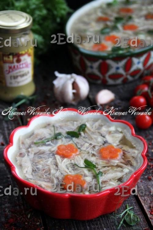 Холодец из курицы с желатином в мультиварке. 07