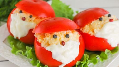 Закуска из помидоров Дед Мороз. 07 Закуска из помидоров Дед Мороз. 07