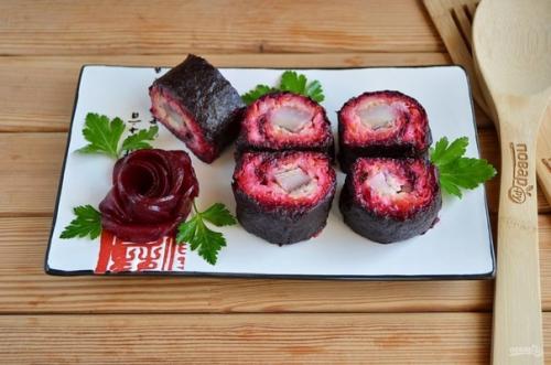 Селедка под шубой (роллы). 06