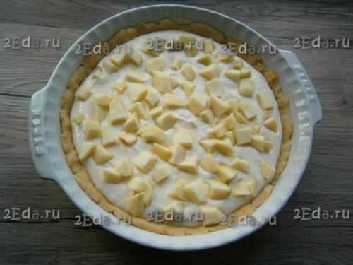 Творожный пирог с яблоками в духовке. 06