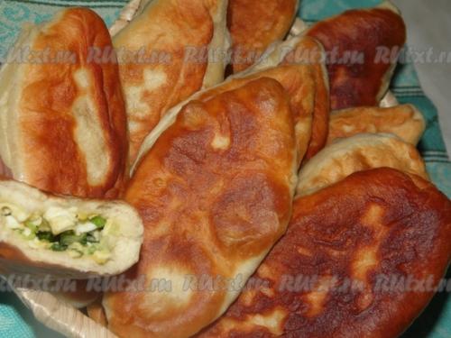 Жареные пирожки с зелёным луком и яйцом. 06 Жареные пирожки с зелёным луком и яйцом. 06