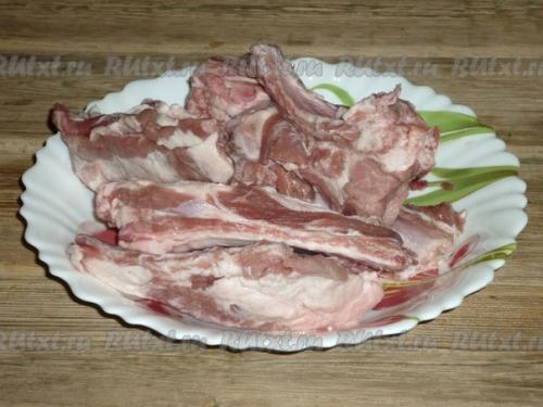 Свиные ребрышки в медово - соевом соусе. 01