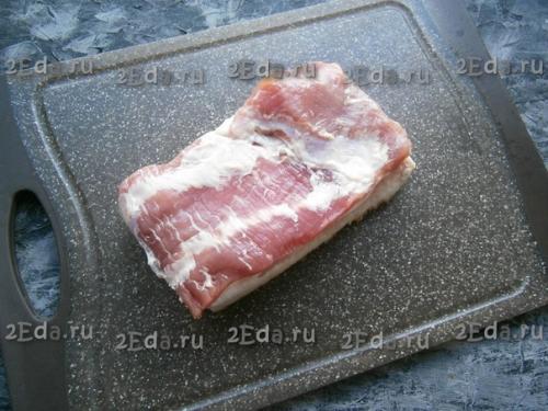 Сало, варёное с чесноком в пакете. 01 Сало, варёное с чесноком в пакете. 01