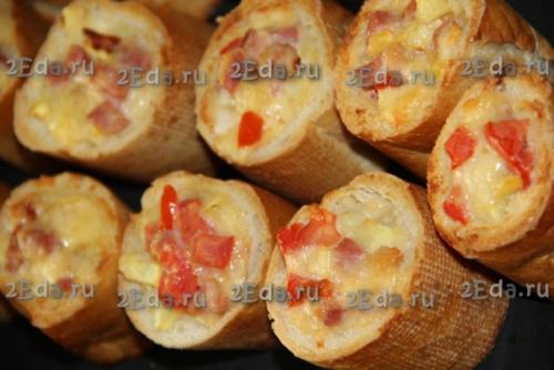 Багет с колбасой и сыром в духовке. 07 Багет с колбасой и сыром в духовке. 07
