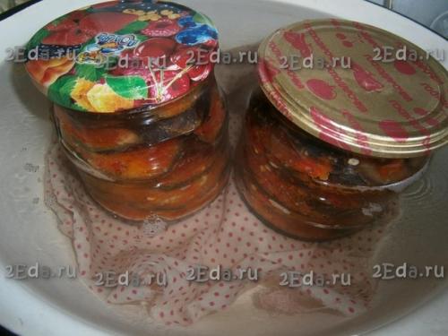 Острая закуска из баклажанов на зиму. 06