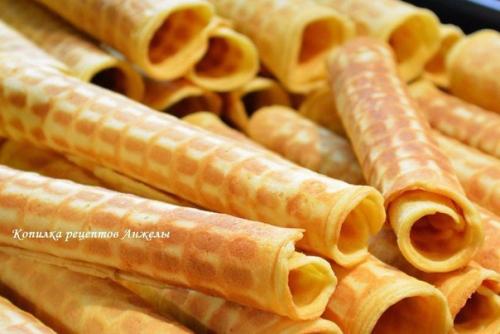 Тонкие хрустящие вафли (любимый рецепт).