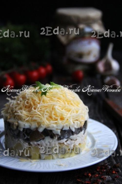 Салат Марго с курицей и грибами. 05 Салат Марго с курицей и грибами. 05