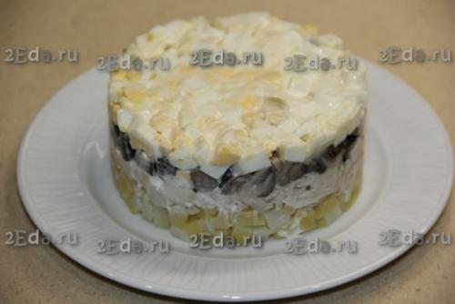 Салат Марго с курицей и грибами. 04 Салат Марго с курицей и грибами. 04