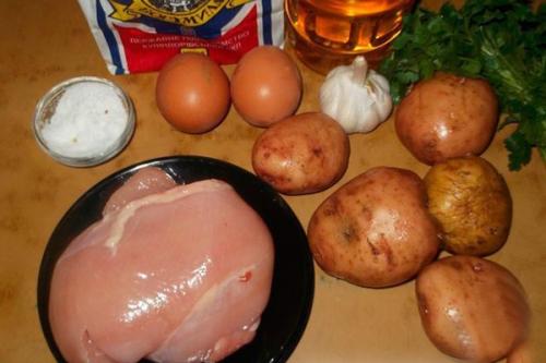 Картофельно - куриные оладьи. 01 Картофельно - куриные оладьи. 01