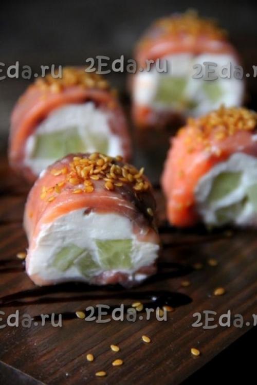 Закуска с красной рыбой и творожным сыром. 05 Закуска с красной рыбой и творожным сыром. 05