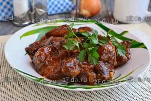 Куриная печень в томатном соусе. 04 Куриная печень в томатном соусе. 04