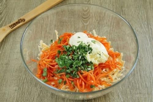 Салат Лисичка с корейской морковкой. 02