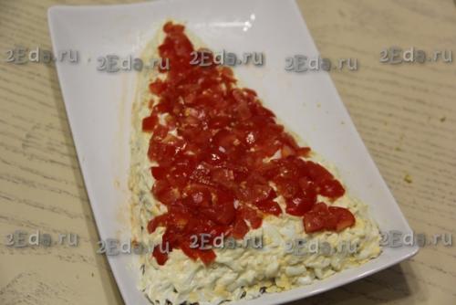 Салат Ёлочка с киви и курицей. 03