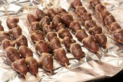 Шашлычки из куриных сердечек в духовке. 03