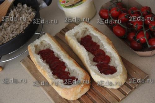 Фаршированный багет в духовке. 01 Фаршированный багет в духовке. 01