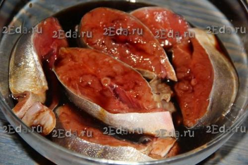 Горбуша с рисом и овощами в духовке. 01