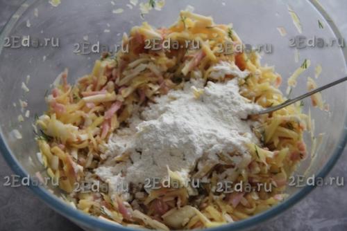 Картофельные драники с ветчиной и сыром. 03 Картофельные драники с ветчиной и сыром. 03