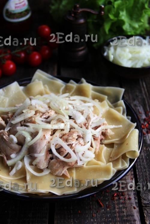 Бешбармак из курицы с готовой лапшой. 05 Бешбармак из курицы с готовой лапшой. 05