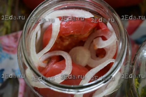 Рецепт помидоров дольками с луком на зиму. 04 Рецепт помидоров дольками с луком на зиму. 04