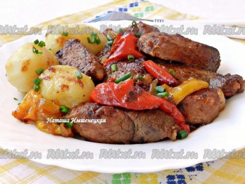 Cвинина с болгарским перцем на сковороде. 05 Cвинина с болгарским перцем на сковороде. 05