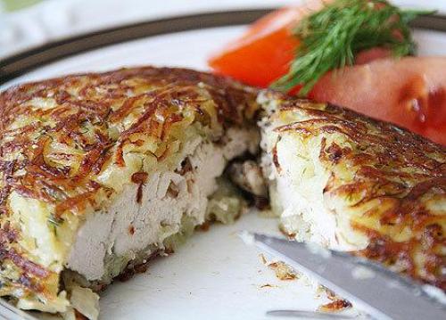 Куриная грудка в картофельной шубке. 06