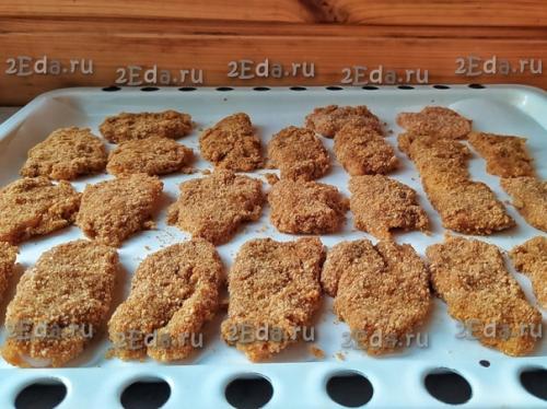 Куриные наггетсы в панировочных сухарях в духовке. 04 Куриные наггетсы в панировочных сухарях в духовке. 04