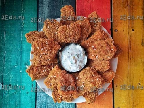 Куриные наггетсы в панировочных сухарях в духовке. 05 Куриные наггетсы в панировочных сухарях в духовке. 05