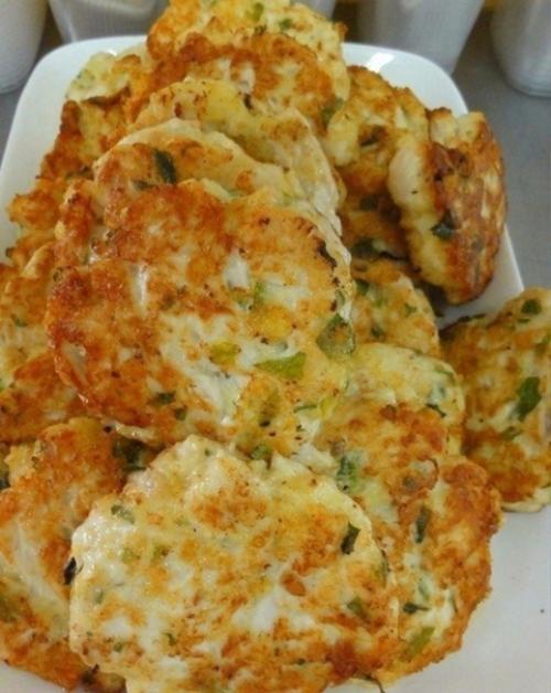 Куриные оладьи с сыром. 08