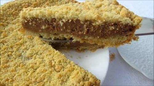 Насыпной пирог с творожной начинкой. 05