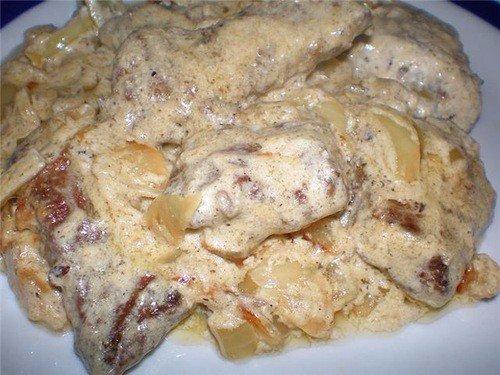 Печень Вкуснейшая.  Говяжья печень, приготовленная по этому рецепту, получается сочной, нежной.