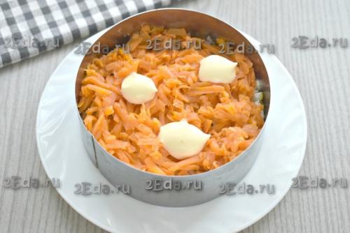 Салат с куриной печенью и сыром. 05