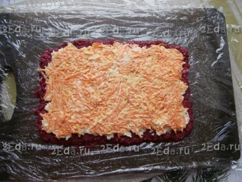 Селёдка под Шубой в виде рулета. 06 Селёдка под Шубой в виде рулета. 06