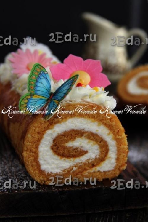 Медовый рулет.  Хочу предложить приготовить для домашнего чаепития ароматный, нежный, воздушный медовый рулет. 08 Медовый рулет.  Хочу предложить приготовить для домашнего чаепития ароматный, нежный, воздушный медовый рулет. 08