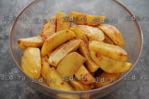Картофель по-деревенски дольками в микроволновке. 03 Картофель по-деревенски дольками в микроволновке. 03