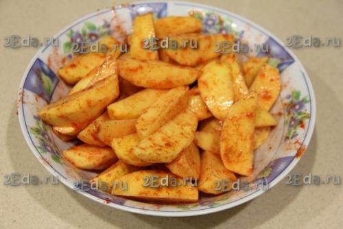 Картофель по-деревенски дольками в микроволновке. 02 Картофель по-деревенски дольками в микроволновке. 02