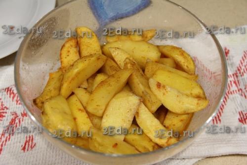 Картофель по-деревенски дольками в микроволновке. 04 Картофель по-деревенски дольками в микроволновке. 04