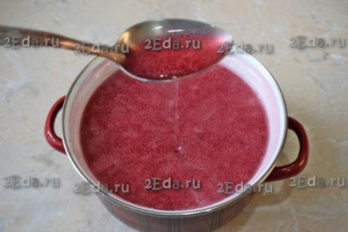 Кисель из замороженной вишни и крахмала. 07 Кисель из замороженной вишни и крахмала. 07