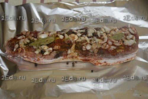 Свиная грудинка, запеченная в фольге в духовке. 03 Свиная грудинка, запеченная в фольге в духовке. 03