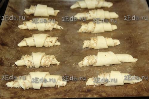 Творожные рогалики с ореховой начинкой. 06