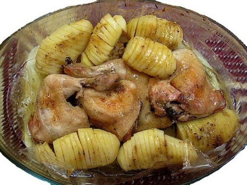 Курица с картошкой в Рукаве. 02