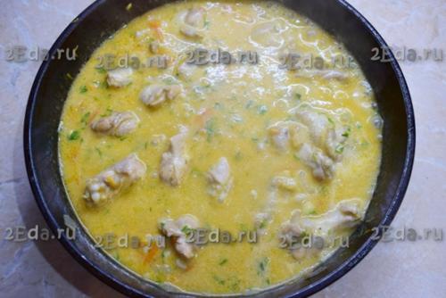 Куриные крылышки, тушёные на сковороде. 05 Куриные крылышки, тушёные на сковороде. 05