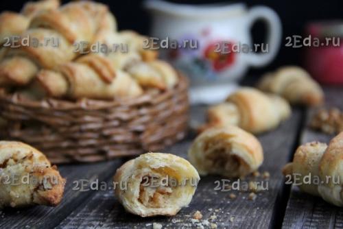 Творожные рогалики с ореховой начинкой. 08