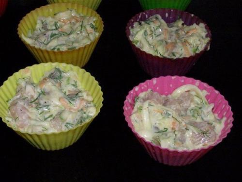 Кексы из кабачков и куриного Филе. 06