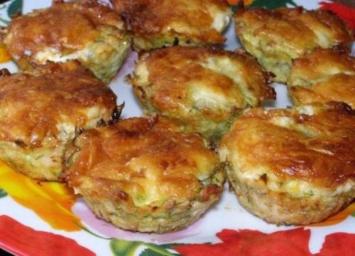 Кексы из кабачков и куриного Филе.