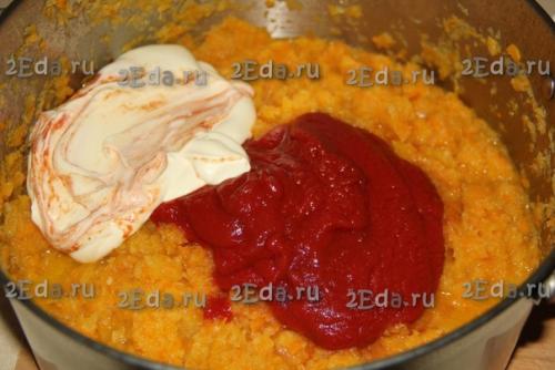 Рецепт приготовления кабачковой икры с майонезом и томатной пастой на зиму. 05