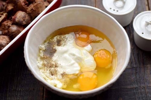 Запеканка из куриной печени с шампиньонами. 04 Запеканка из куриной печени с шампиньонами. 04